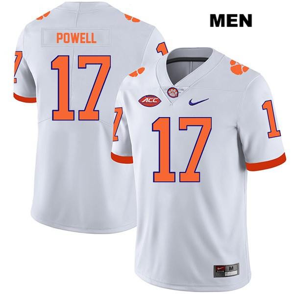 Men's Clemson Tigers #17 Cornell Powell Stitched White Legend Authentic Nike NCAA College Football Jersey NYF0746PH